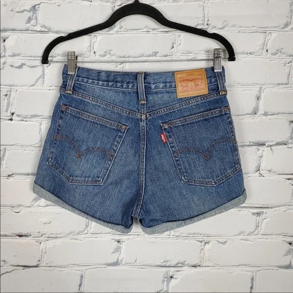 Levi's Wedgie High Rise Denim Shorts - Picture 3 of 9